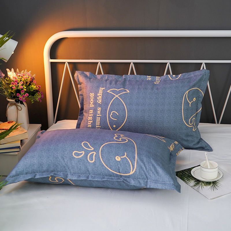 斜纹磨毛枕套一对装48 74cm单人枕头套学生宿舍枕芯套单只枕皮冬