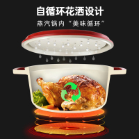 荣事达(Royalstar)陶瓷珐琅锅24cm家用煲汤锅炖锅砂锅炖盅焖烧不粘铸铁锅煮锅燃气电磁炉通用RA20220101