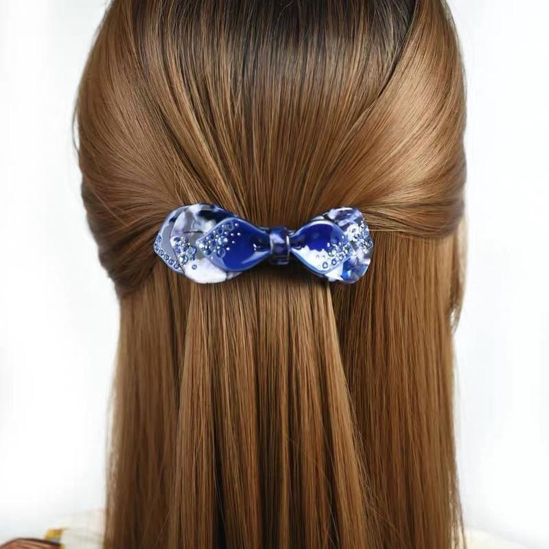 蓝色头花发夹发卡大号成人发饰水钻夹子卡子弹簧夹顶夹韩国女头饰品