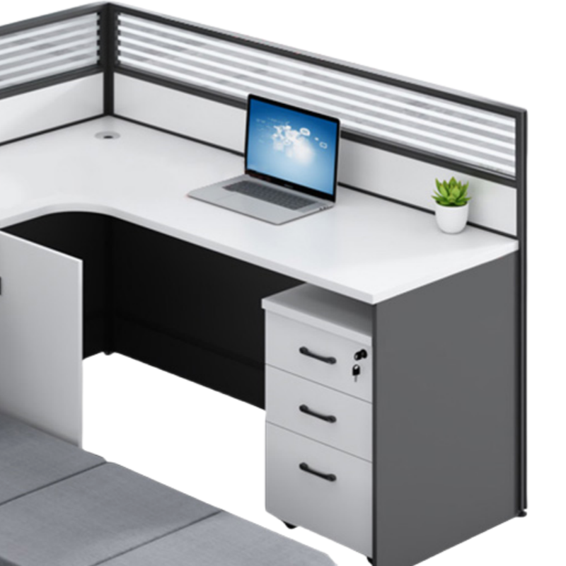 烁恒 屏风办公桌 1.5米+活动柜+折叠床 套高清大图