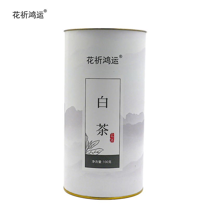 花祈鸿运白茶100g桶