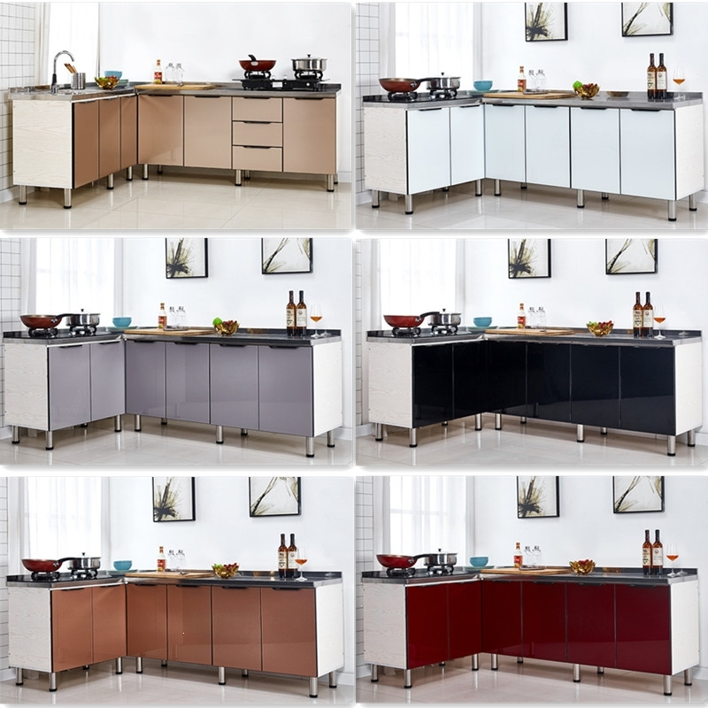 简易不锈钢厨房灶台小柜子阿斯卡利一体水槽碗柜用橱柜