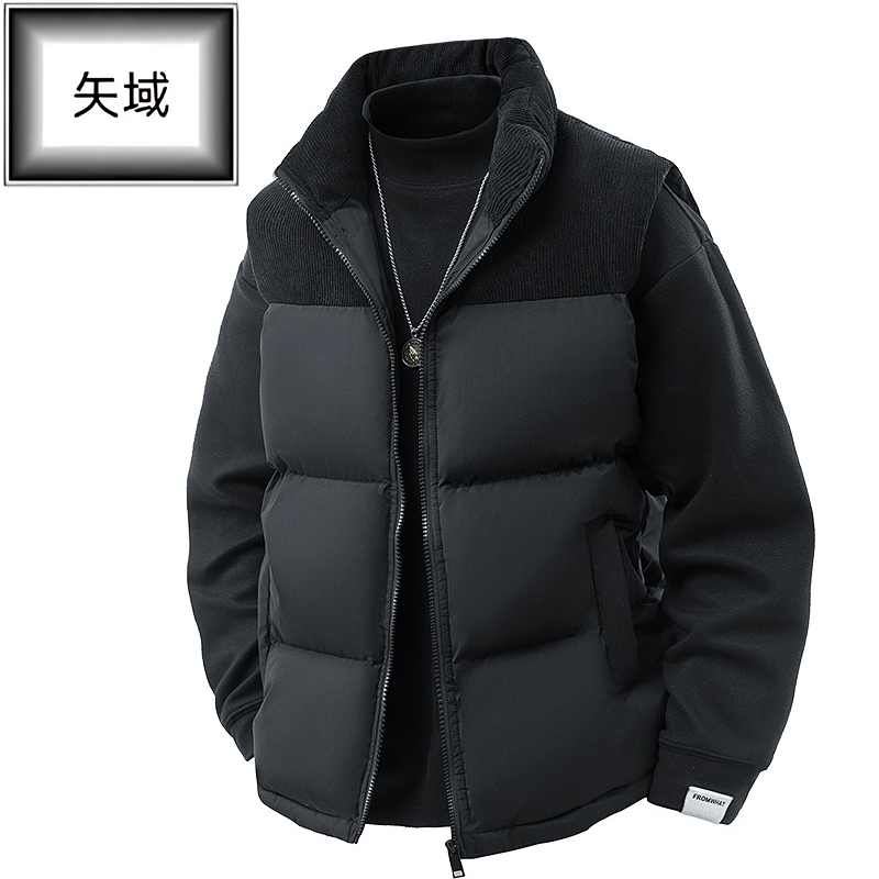 矢域男士棉衣冬季加厚保暖羽绒棉服防风防水修身立领设计时尚百搭
