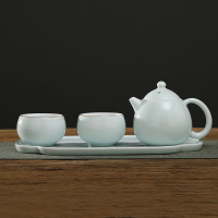 常生源 陶瓷功夫茶具套装 礼品 办公旅行 简约家用 一壶二杯一茶盘 乐尚套组
