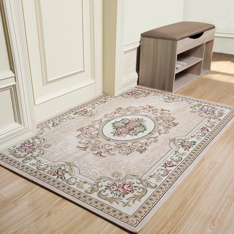美帮汇地垫进家用防滑欧式入户垫子客厅卧室玄关定制脚垫口地毯垫 58米色 80*100cm