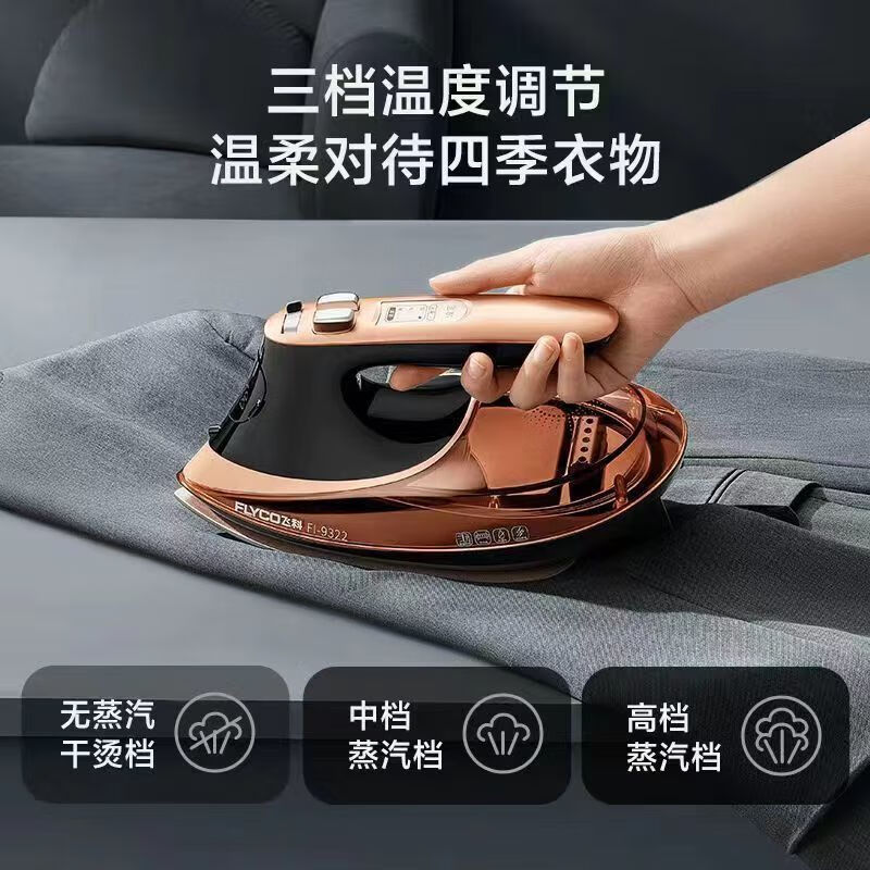 飞科(FLYCO)电熨斗家用蒸汽烫斗可垂直手持式大功率1800W干湿两用FI9322 飞科FI-9322标配高清大图