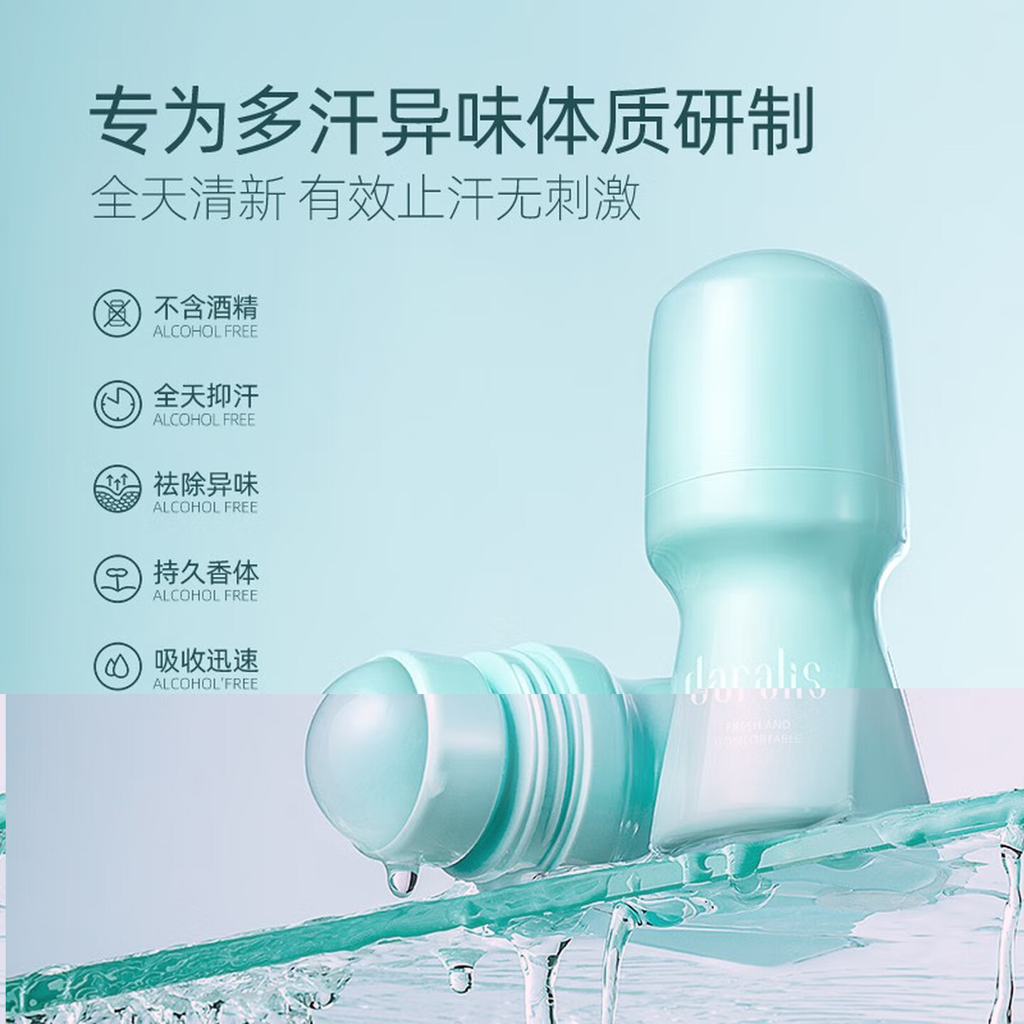 笛爱儿止汗露50ml净狐臭祛除腋臭走珠香体净味水汗臭脚臭异味止汗液留香 [清爽抑汗]单瓶高清大图