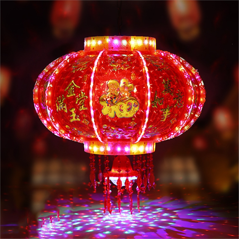 古达过新年春节灯笼阳台一对乔迁旋转led灯笼新款时尚走马灯大门