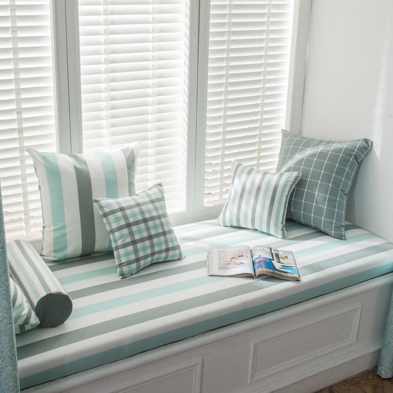 BONJEAN北欧高密度海绵飘窗垫窗台垫定做沙发垫条纹阳台榻榻米垫卡座 格条53cm飘窗垫