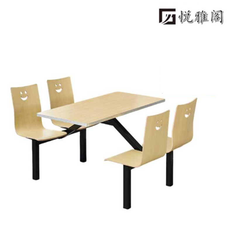 悦雅阁 连体餐桌 四人位 张高清大图