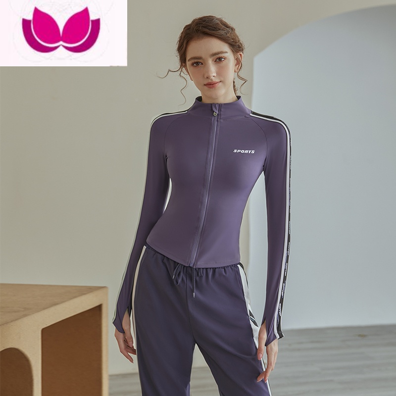 七斓瑜伽服套装女长袖晨跑高端专业健身房时尚新款跑步运动套装女高清大图