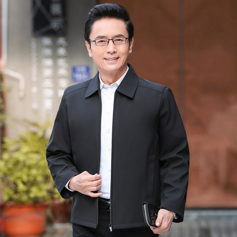 suntek爸爸春装外套中年男士夹克衫40岁50中老年春秋款休闲薄款上衣