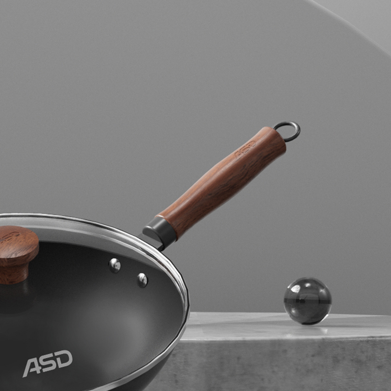 爱仕达悦厨系列无涂层炒锅CF32S8TG 32cm有盖适用燃气灶健康烹饪多功能设计高清大图