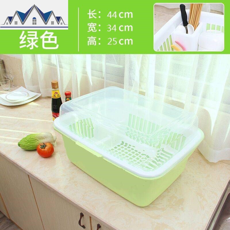 厨房碗柜大号沥水篮带盖碗架塑料碗柜碗筷餐具收纳置物架放碗碟子 三维工匠高清大图