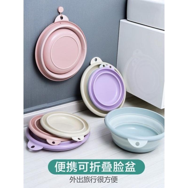 中号粉色(买就送脸盆挂钩) 折叠盆大号洗衣盆脸盆大人用便携式旅行洗衣家用私处面盆学生宿舍
