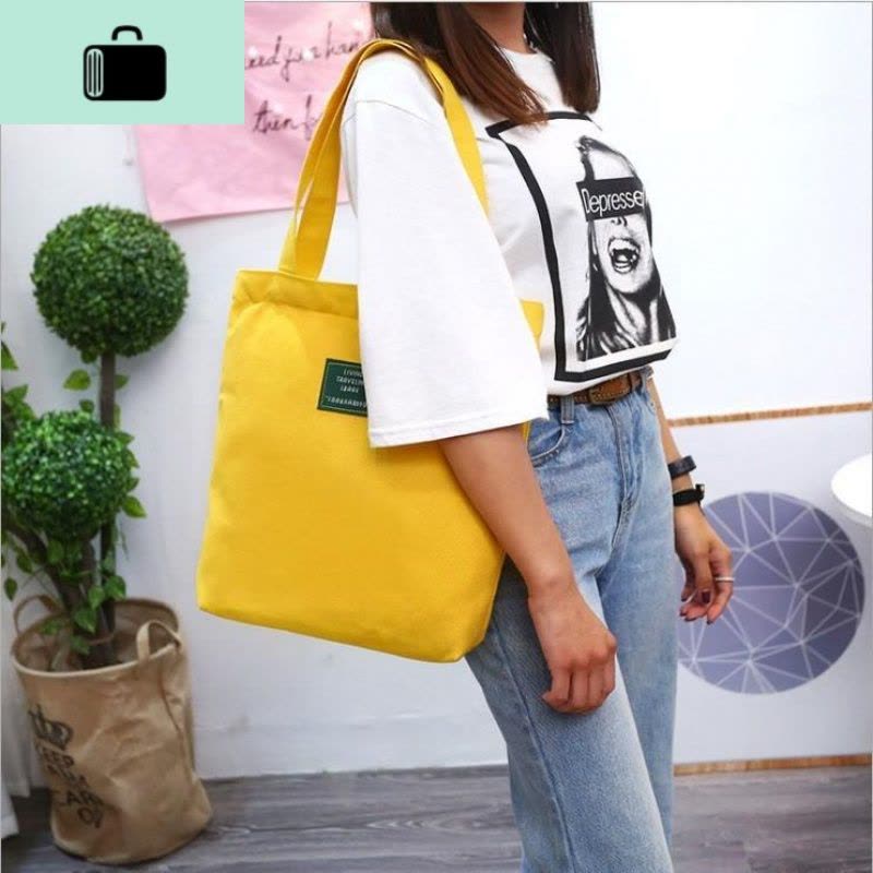 手提包男帆布学生简约手拎布袋包女帆布文艺学生韩版NEW LAKE图片