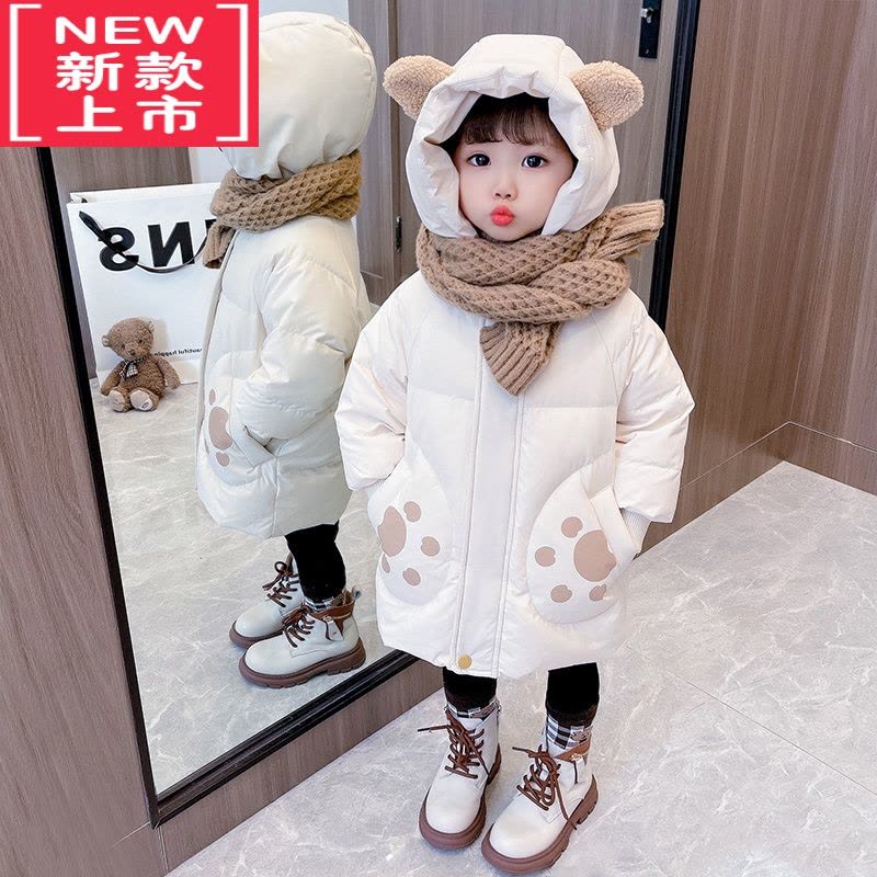 可莉允女童冬装外套2022年新款宝宝保暖棉服羽绒棉衣小童加厚棉袄中长款图片