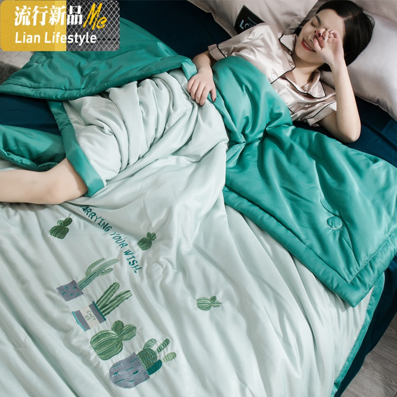 高端冰丝夏凉被夏季空调被天丝双人被芯可水人床夏天薄款被子 三维工匠