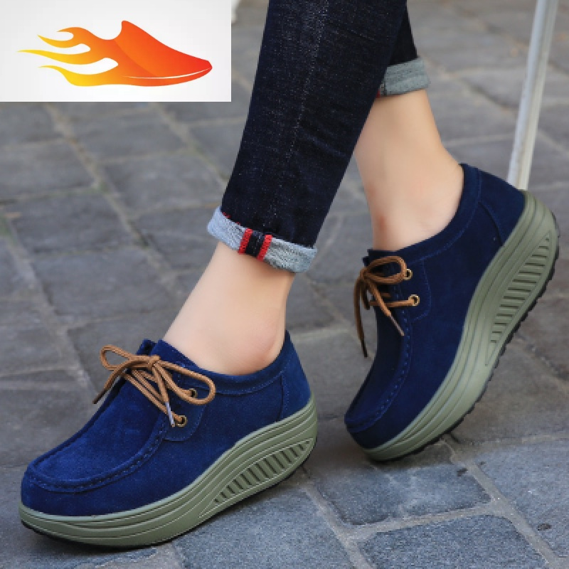 fishbasket秋季韩版摇摇鞋女单鞋一脚蹬松糕厚底休闲女鞋妈妈鞋松糕鞋