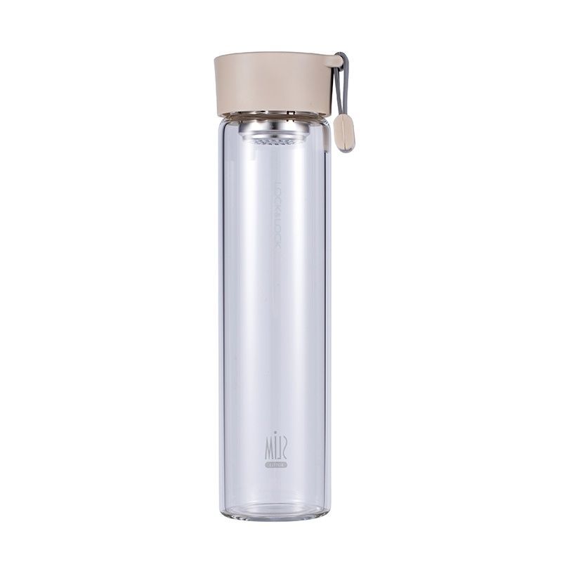 珊瑚粉330ML 乐扣乐扣玻璃杯水杯女便携茶杯小巧简约ins风小容量泡茶过滤学