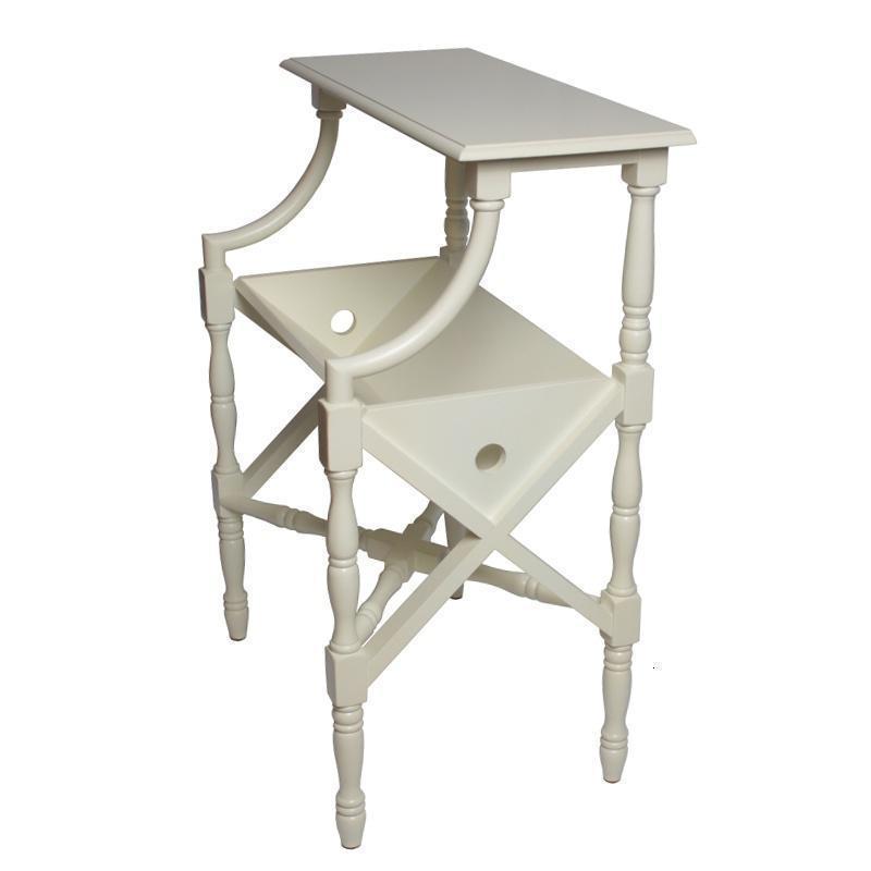 森美人美式实木书报架欧式简易书架报刊架家用置物架收纳客厅落地杂志架 象牙白（新增颜色）