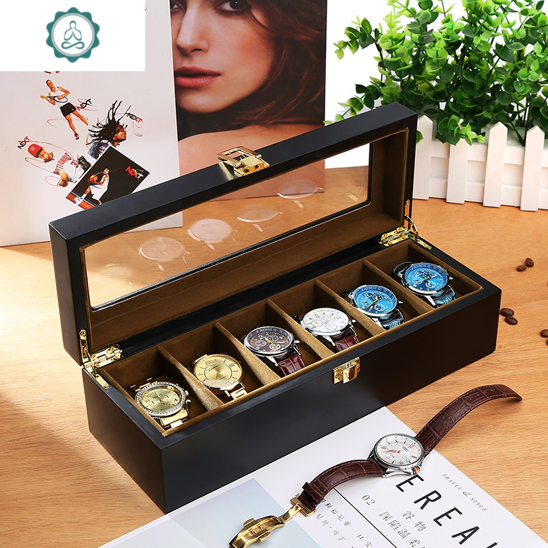 手表收纳盒子天窗皮革整理饰品包装盒手链展示箱摆摊手表架 封后 12位