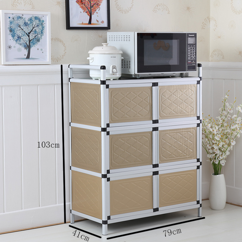 碗柜家用置物柜闪电客厨房柜子简易橱柜不锈钢收纳柜多功能储物柜放碗