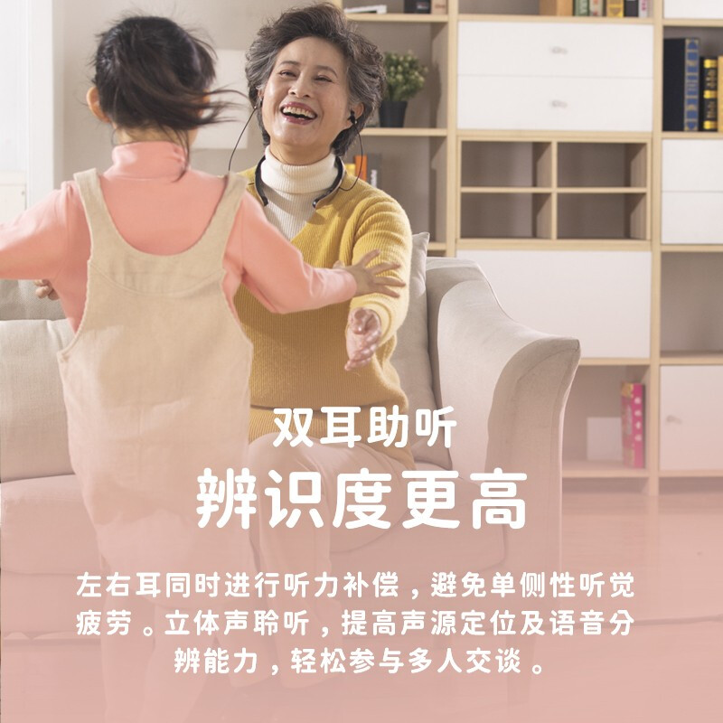 漫步者(EDIFIER)辅听1号 辅听耳机老年人专用双耳辅听器 可通话后绕式蓝牙耳机 星夜银高清大图