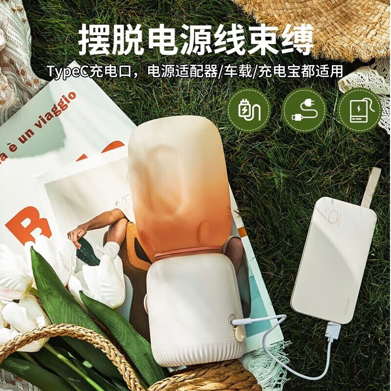 膳魔师(THERMOS)无线便携式榨汁机家用多功能小型电动奶昔机随身旅行迷你果汁机EHA-2214A-BG绿色高清大图