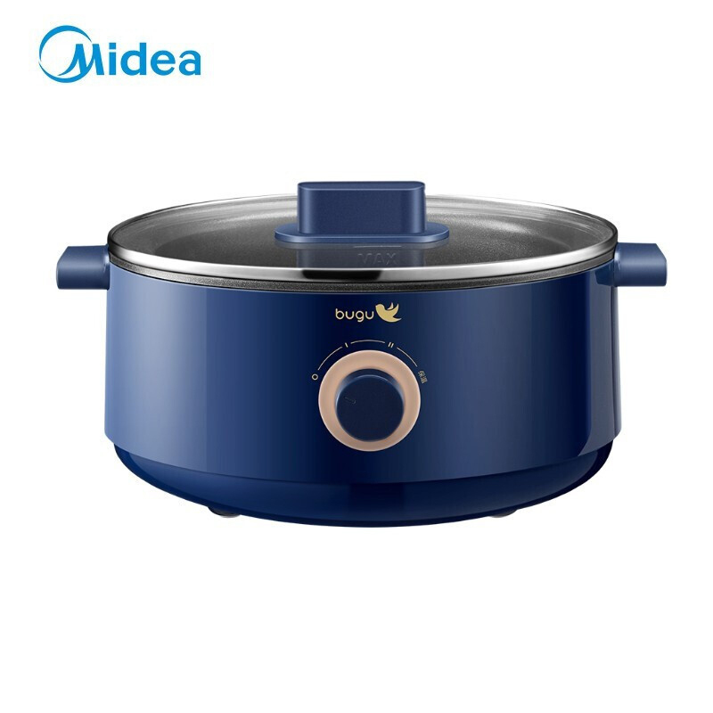 美的(Midea) 电火锅BG-H6 多功能不粘一体2L电炒电热电煮锅料理蒸锅