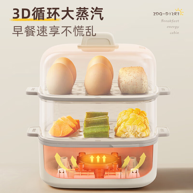 熊(Bear)煮蛋器 蒸蛋器 多功能迷你电蒸锅小型2-3人用 单双层早餐神器鸡蛋羹一体机高清大图