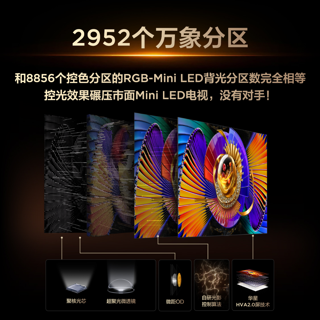 TCL电视 85Q9M Pro 85英寸 SQD-Mini LED 100%全局高色域 超级蝶翼星曜屏 万象分区高清大图