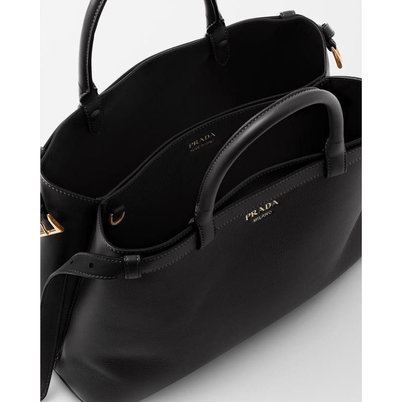 普拉达(PRADA)女士真皮中号单肩包带扣装饰可调节肩带实用大容量