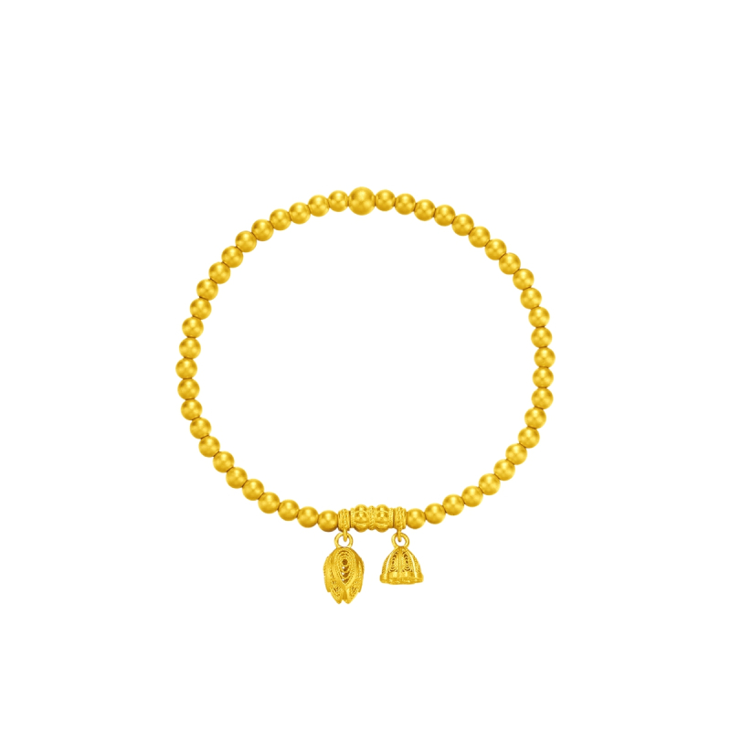 周大福经典传承系列圆满清莲花丝黄金足金手链工费1220计价f230517