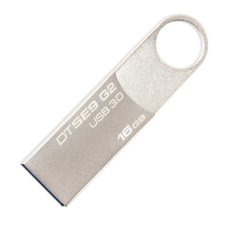 金士顿(Kingston)16GB U盘 USB3.0 DTSE9G2 金属U盘 银色亮薄 读速100MB/s