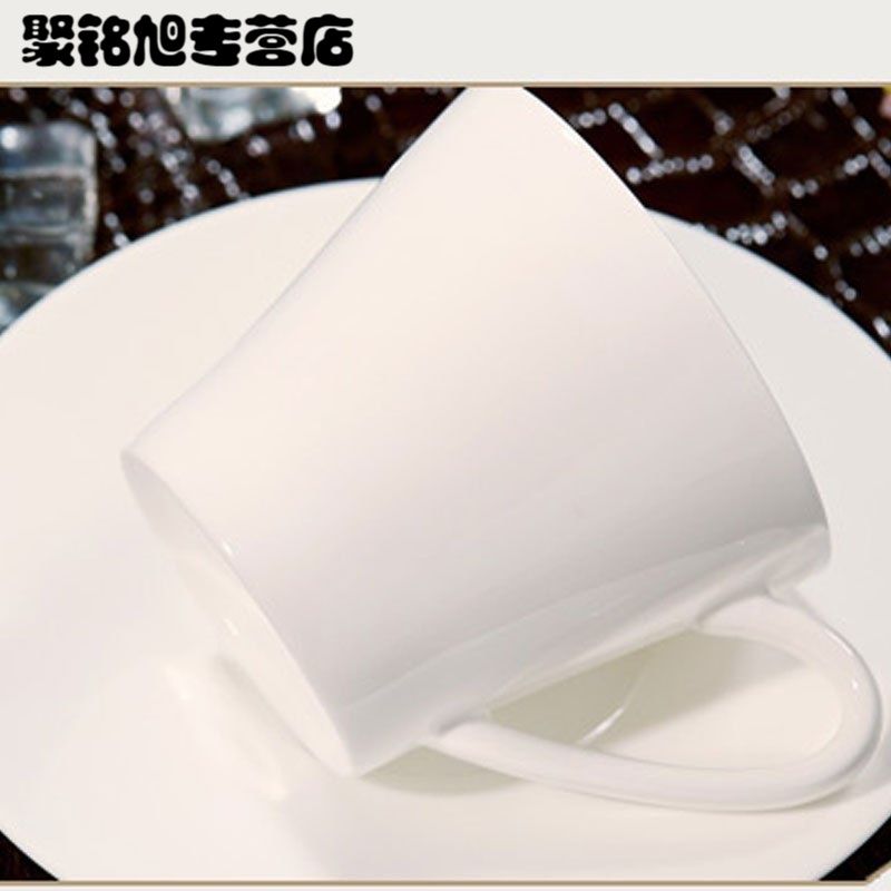 骨瓷咖啡杯套装 纯白杯子勺 简约咖啡套具家用陶瓷杯碟欧式下午茶多款生活日用家庭清洁生活日用家居器皿水具/水杯