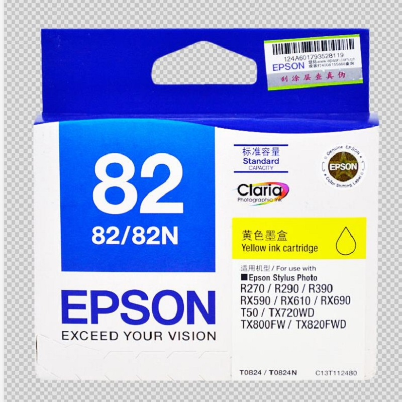 EPSON原装墨盒 r290 R390 tx820fw R270 82N T0824黄色