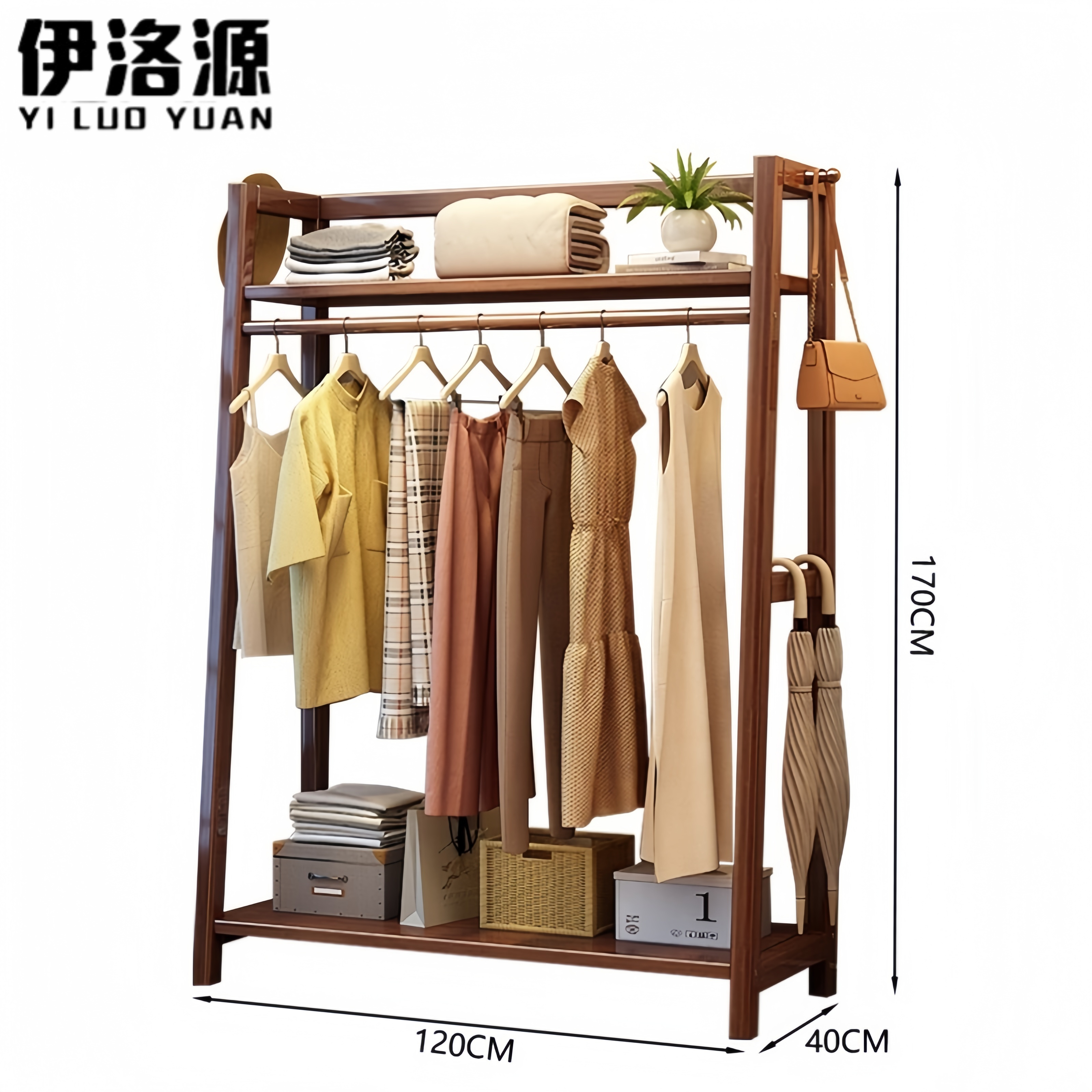 伊洛源 衣帽架 120*40*170cm 个高清大图