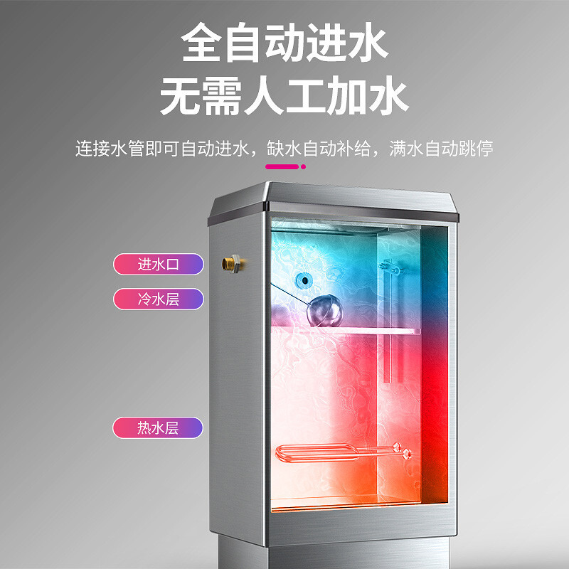 开水器连底座拉丝不锈钢面板自动防干烧漏电保护超温保护缺水保护热水器商用全自动开水机大容量烧水器高清大图