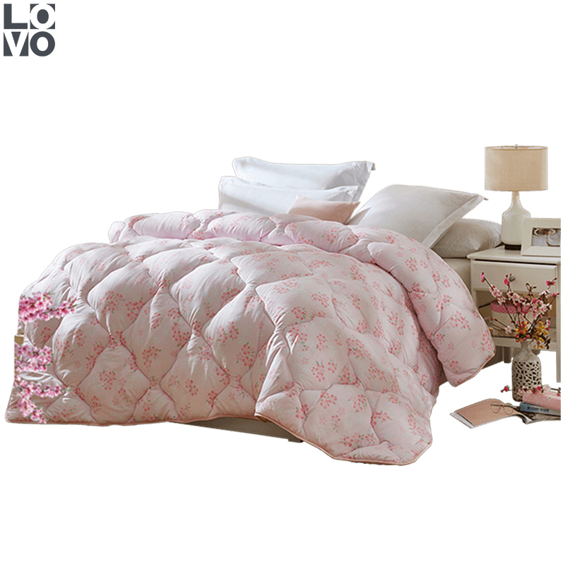 LOVO 纤维被子春秋被冬被 四孔纤维春秋被白 洋洋繁花 艺芸四孔 轻柔洋洋高清大图