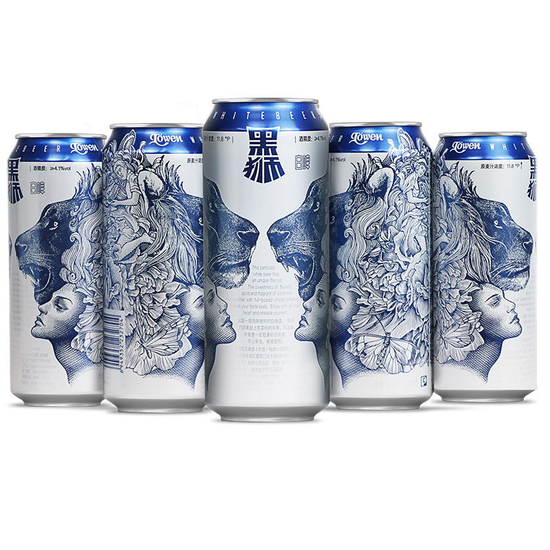 雪花啤酒黑狮白啤11.8度500ml*12听啤酒整箱纯酿啤酒