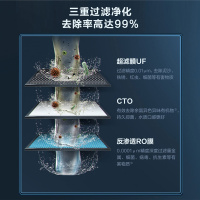 老板(Robam)加热净水器家用套装 反渗透600G独立烹饪双出水双龙头净水机+壁挂管线机 JV332A+GX05
