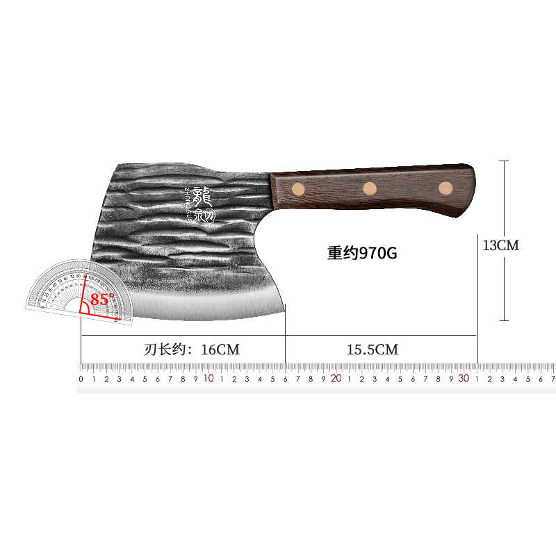 砍骨头专用刀屠夫坎剁斩大骨头刀商用重型锻打加厚砍骨斧骨头神器高清大图