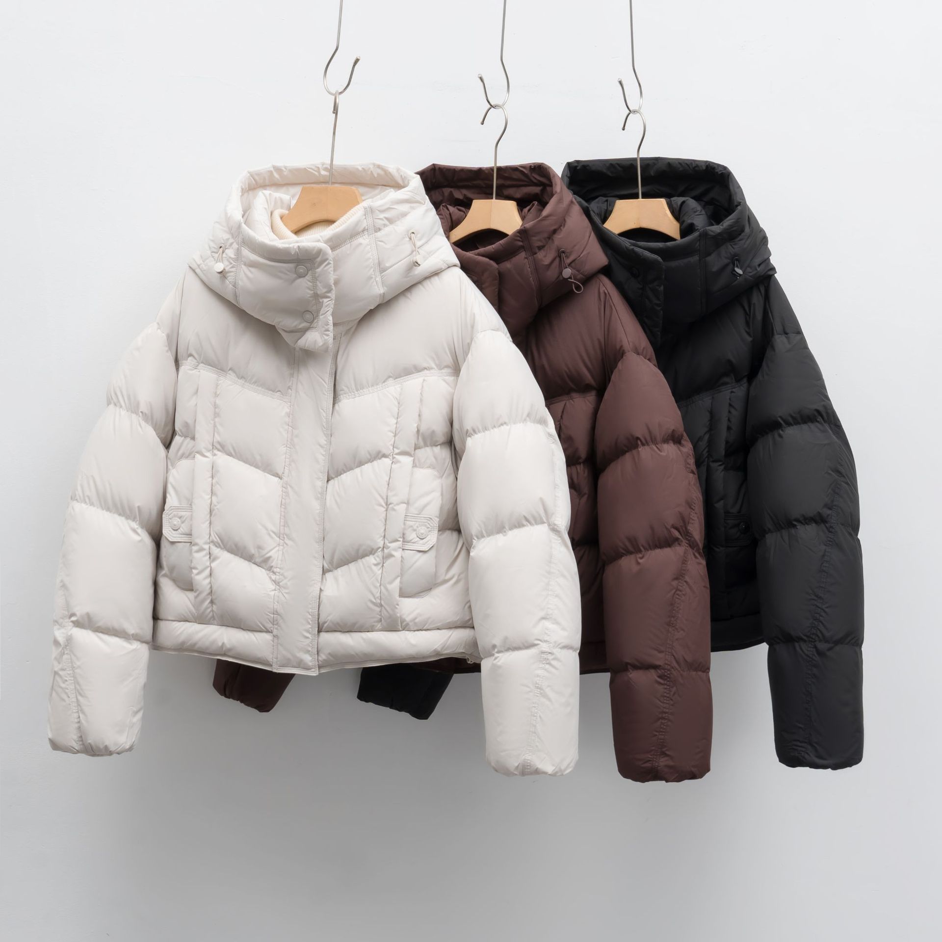 90绒新国标羽绒服女纯色加厚冬季短款鸭绒新款羽绒服_78524高清大图