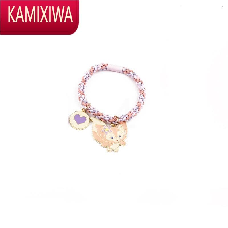 KAMIXIWAins网红琳娜贝尔情侣小皮筋送男朋友可爱小狐狸闺蜜磁吸三人手链图片