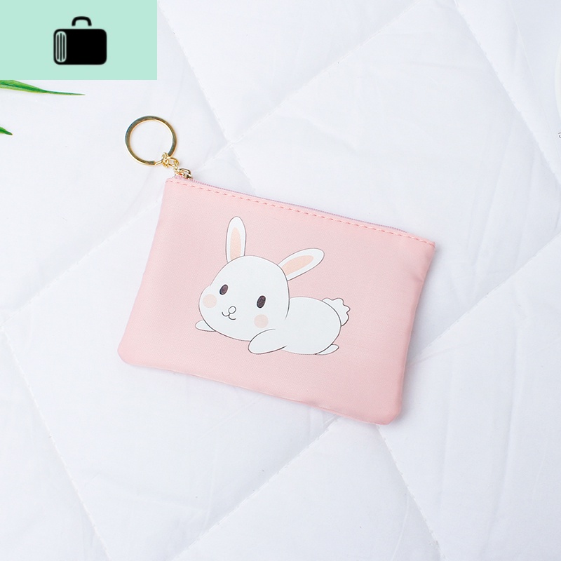 2020新款韩版可爱小白兔时尚硬币袋女小钱包零钱包女简约迷你短款NEW LAKE 粉色【可爱小兔】