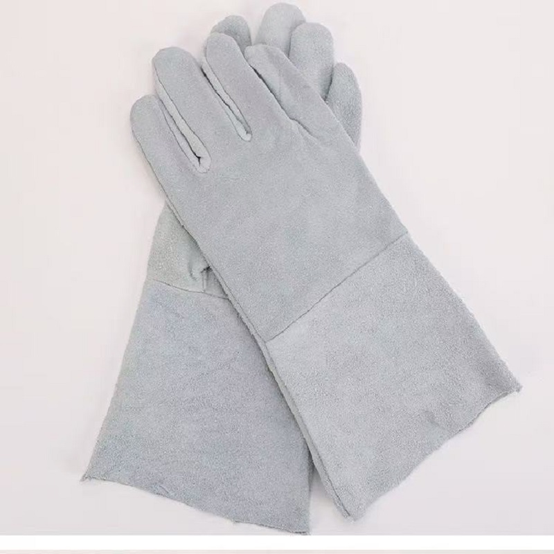 路安保牛皮电焊手套短款均码副高清大图