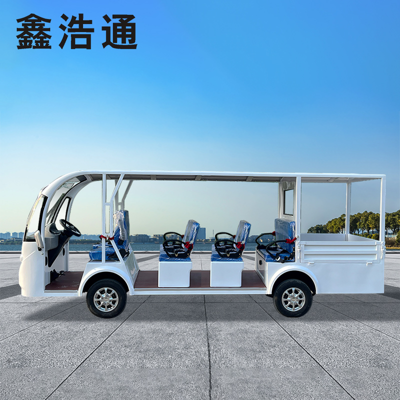 鑫浩通4排8-11座电动货车四轮景区旅游观光车电瓶摆渡车营区巡修被保障车载货运输车巡逻车高清大图