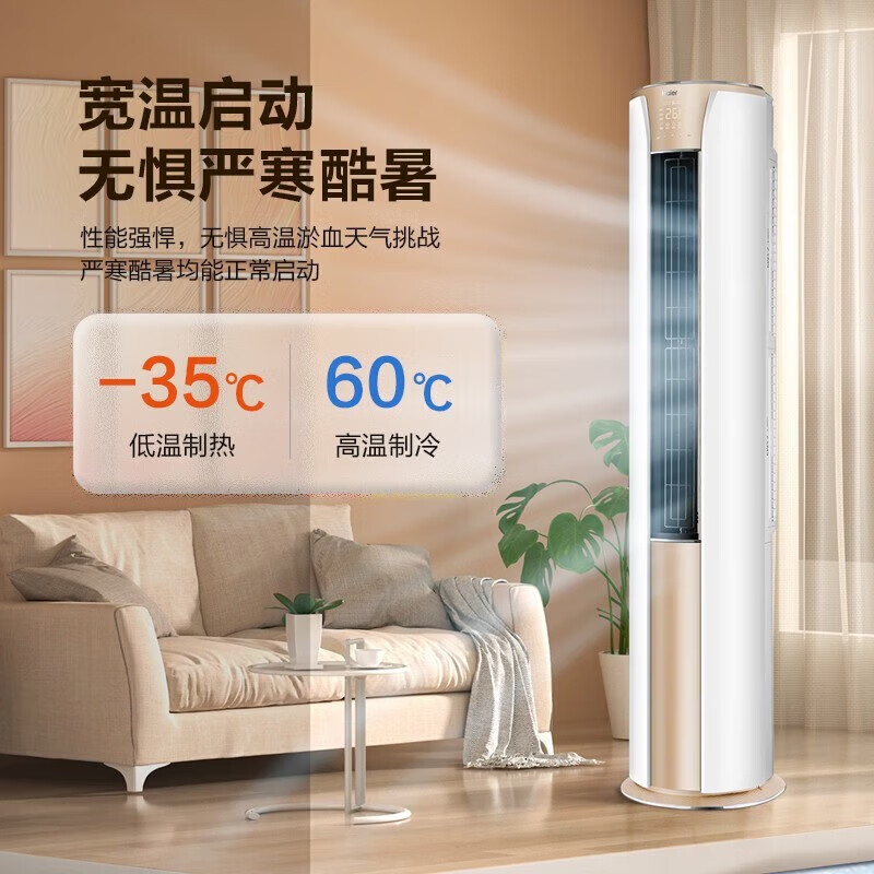 海尔(Haier)3匹变频冷暖1级能效自清洁柜机空调美悦家用节能立式柜式圆柱型客厅KFR-72LW/06KAP81U1高清大图
