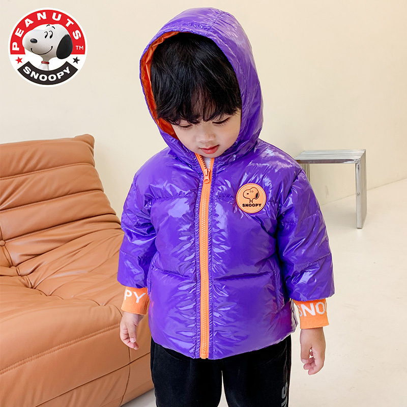 史努比(SNOOPY)新款儿童羽绒服中小童宝宝加厚羽绒服男女童印花保暖外套AF016